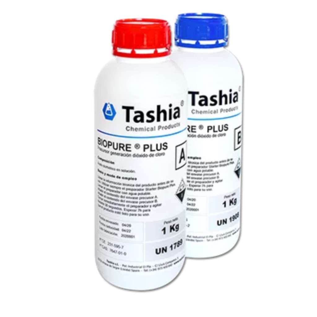 Desinfectante Tashia ClO2 Biopure Plus E-2kg Dióxido de cloro